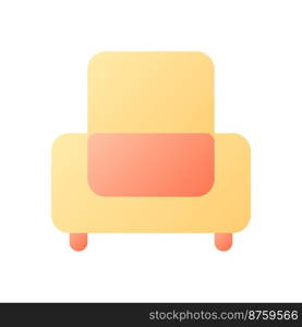 Armchair pixel perfect flat gradient color ui icon. Hotel room arrangement. Motel service. Simple filled pictogram. GUI, UX design for mobile application. Vector isolated RGB illustration. Armchair pixel perfect flat gradient color ui icon