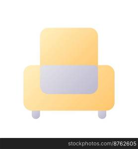 Armchair pixel perfect flat gradient two-color ui icon. Hotel arrangement. Motel service. Simple filled pictogram. GUI, UX design for mobile application. Vector isolated RGB illustration. Armchair pixel perfect flat gradient two-color ui icon