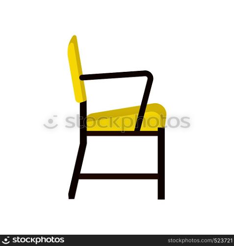 Armchair side view furniture vector icon illustration isolated. Modern interior comfortable home seat relax flat element