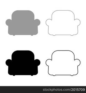 Armchair silhouette recliner Furniture for living room set icon grey black color vector illustration image simple flat style solid fill outline contour line thin. Armchair silhouette recliner Furniture for living room set icon grey black color vector illustration image flat style solid fill outline contour line thin