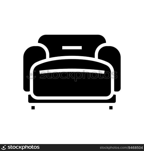armchair soft cozy glyph icon vector. armchair soft cozy sign. isolated symbol illustration. armchair soft cozy glyph icon vector illustration