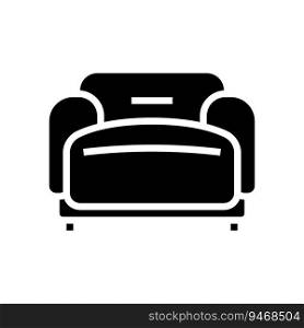 armchair soft cozy glyph icon vector. armchair soft cozy sign. isolated symbol illustration. armchair soft cozy glyph icon vector illustration