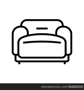 armchair soft cozy line icon vector. armchair soft cozy sign. isolated contour symbol black illustration. armchair soft cozy line icon vector illustration