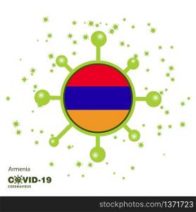Armenia Coronavius Flag Awareness Background. Stay home, Stay Healthy. Take care of your own health. Pray for Country