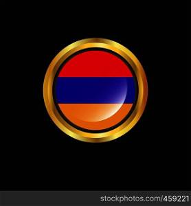 Armenia flag Golden button