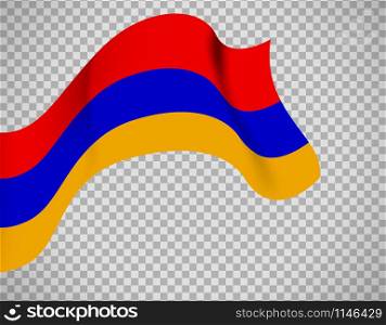 Armenia flag icon on transparent background. Vector illustration. Armenia flag on transparent background