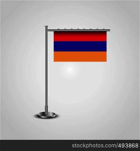 Armenia Flag Pole Realistic. Vector EPS10 Abstract Template background