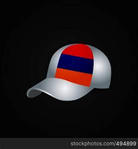 Armenia Flag Printed on Cap. Vector EPS10 Abstract Template background