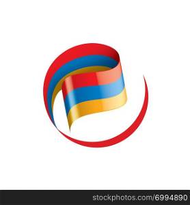 Armenia flag, vector illustration on a white background.. Armenia flag, vector illustration on a white background