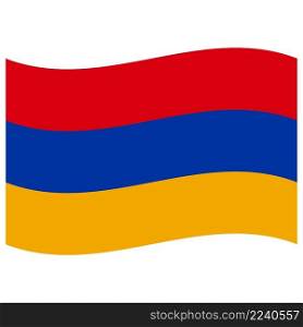 Armenian waving flag on white background. National Armenia flag. flat style.