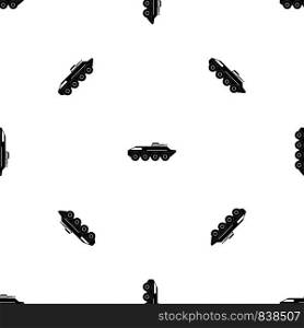 Armored personnel carrier pattern repeat seamless in black color for any design. Vector geometric illustration. Armored personnel carrier pattern seamless black