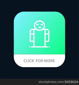 Arms, Hands, Open, Person Mobile App Button. Android and IOS Line Version