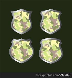army camouflage shield. army camouflage shield theme vector art illustration