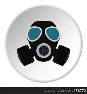 Army gas mask icon in flat circle isolated vector illustration for web. Army gas mask icon circle