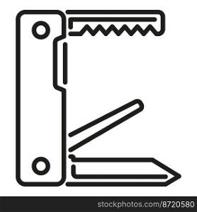 Army knife icon outline vector. Pocket multitool. C&ing kit. Army knife icon outline vector. Pocket multitool