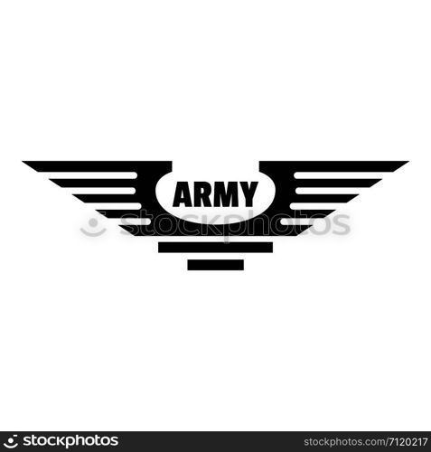 Army logo. Simple illustration of army vector logo for web design isolated on white background. Army logo, simple style