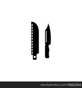 Army Military Knife, Hunting Blade Holster. Flat Vector Icon illustration. Simple black symbol on white background. Army Military Knife Hunting Blade sign design template for web and mobile UI element