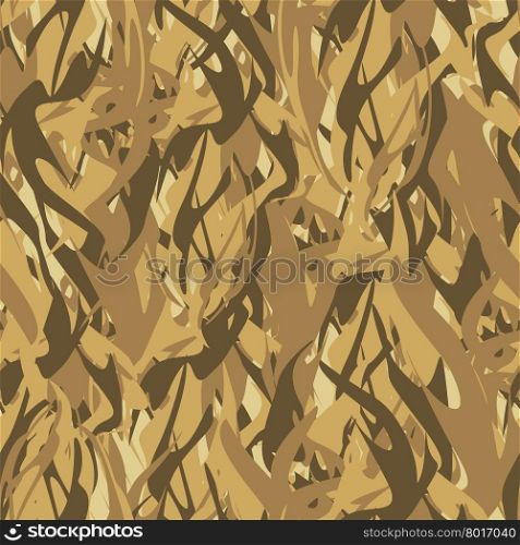 Army pattern of flames. Military Vector Camouflage texture abstract fire. Hunter, soldiers protective seamless pattern.