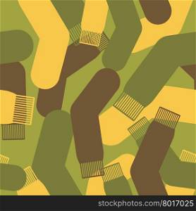 Army pattern of socks. Military Vector texture camouflage sock. Soldier protective seamless pattern.&#xA;