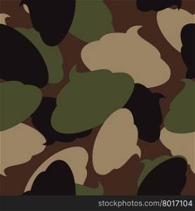 Army pattern of turd. Military camouflage texture Vector shit. Soldier protective seamless pattern.