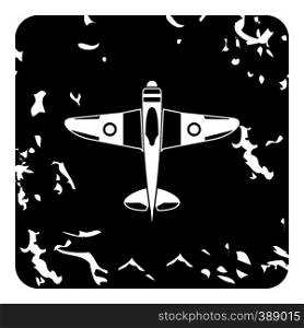 Army plane icon. Grunge illustration of plane vector icon for web design. Army plane icon, grunge style