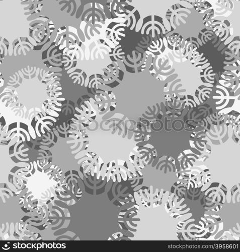 Army texture of snow. Protective camouflage of snowflakes. Vector seamless pattern for soldiers