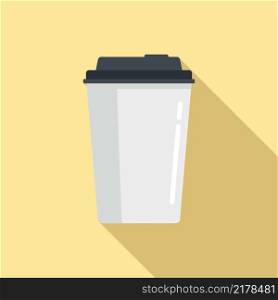 Aroma coffee cup icon flat vector. Espresso drink. Morning latte. Aroma coffee cup icon flat vector. Espresso drink