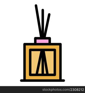 Aroma sticks diffuser icon. Outline aroma sticks diffuser vector icon color flat isolated. Aroma sticks diffuser icon color outline vector