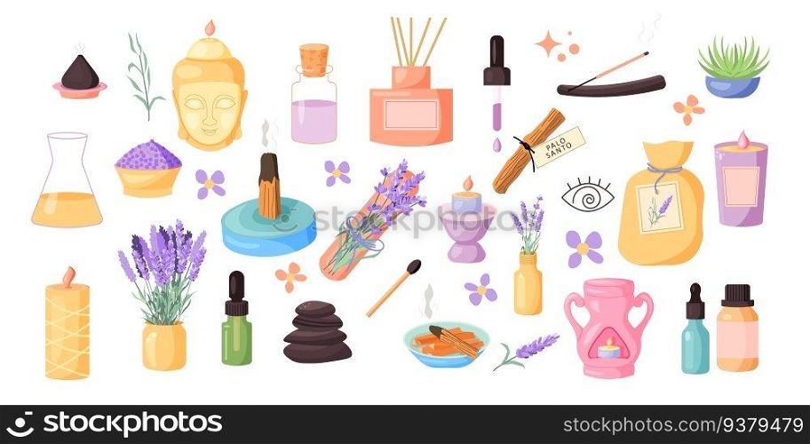 Aromatherapy, natural traditionalset. Homeopathic naturopathic essentials, healing plants. Flat vector illustrations isolated on white background. Aromatherapy, natural traditionalset. Homeopathic naturopathic essentials, healing plants.