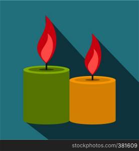 Aromatic candles icon. Flat illustration of candles vector icon for web design. Aromatic candles icon, flat style