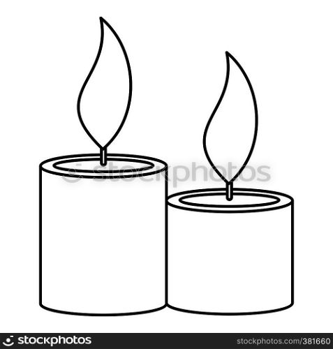 Aromatic candles icon. Outline illustration of candles vector icon for web design. Aromatic candles icon, outline style