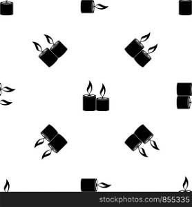 Aromatic candles pattern repeat seamless in black color for any design. Vector geometric illustration. Aromatic candles pattern seamless black