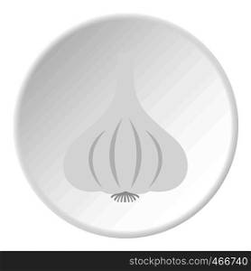 Aromatic garlic vegetable icon in flat circle isolated on white background vector illustration for web. Aromatic garlic vegetable icon circle
