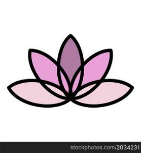 Aromatic lotus icon. Outline aromatic lotus vector icon color flat isolated. Aromatic lotus icon color outline vector