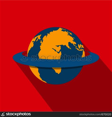 Around the earth icon. Flat illustration of around the earth vector icon for web. Around the earth icon, flat style.