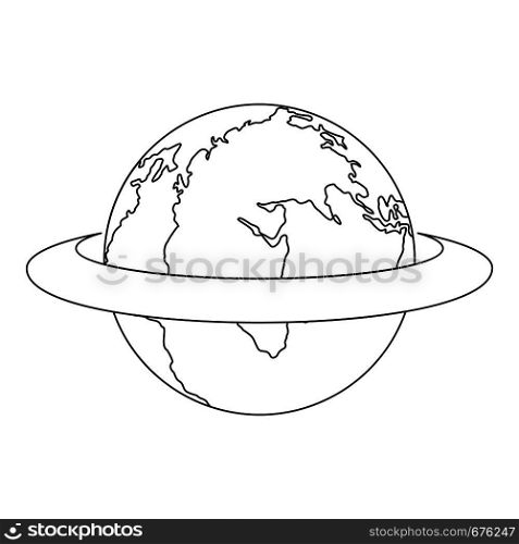 Around the earth icon. Outline illustration of around the earth vector icon for web. Around the earth icon, outline style.