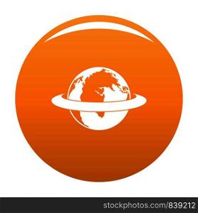 Around the earth icon. Simple illustration of around the earth vector icon for any design orange. Around the earth icon vector orange