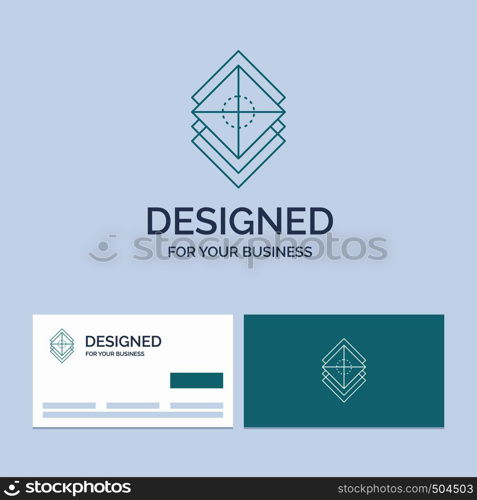 Arrange, design, layers, stack, layer Business Logo Line Icon Symbol for your business. Turquoise Business Cards with Brand logo template. Vector EPS10 Abstract Template background