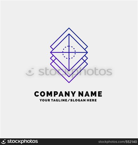 Arrange, design, layers, stack, layer Purple Business Logo Template. Place for Tagline. Vector EPS10 Abstract Template background
