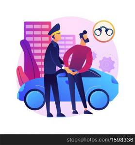 Arrest abstract concept vector illustration. Demonstration, public protest arrest, objection and disapproval, mass unrest, riot police, use of force, law enforcement, detention abstract metaphor.. Arrest abstract concept vector illustration.