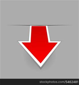 Arrow an icon3. Red arrow on a grey background. A vector illustration