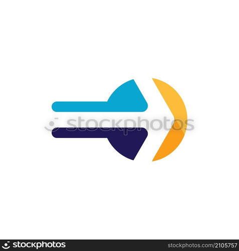 Arrow and faster vector illustration icon Logo Template design