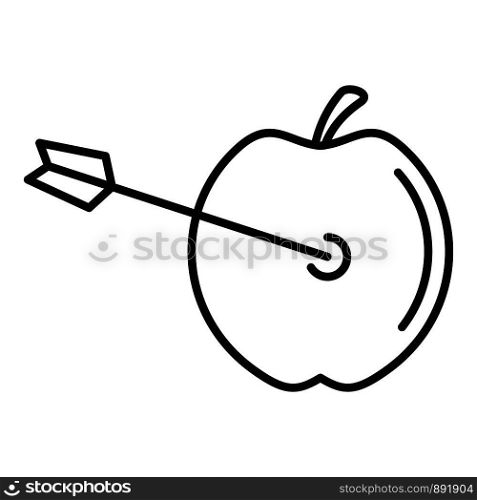 Arrow apple icon. Outline arrow apple vector icon for web design isolated on white background. Arrow apple icon, outline style