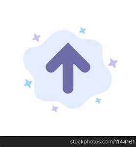 Arrow, Arrow, Up, Upload Blue Icon on Abstract Cloud Background