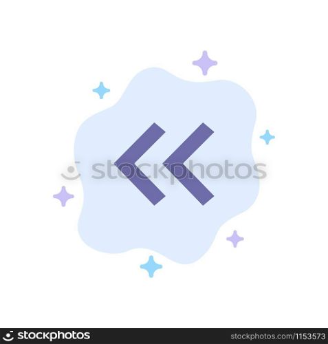 Arrow, Arrows, Back Blue Icon on Abstract Cloud Background