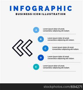 Arrow, Arrows, Back Line icon with 5 steps presentation infographics Background