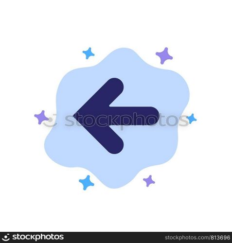 Arrow, Arrows, Back, Point Back Blue Icon on Abstract Cloud Background