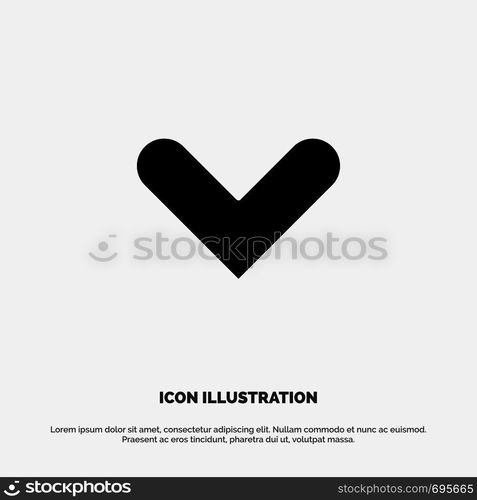 Arrow, Arrows, Direction, Down solid Glyph Icon vector