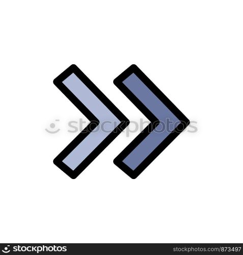 Arrow, Arrows, Right Flat Color Icon. Vector icon banner Template