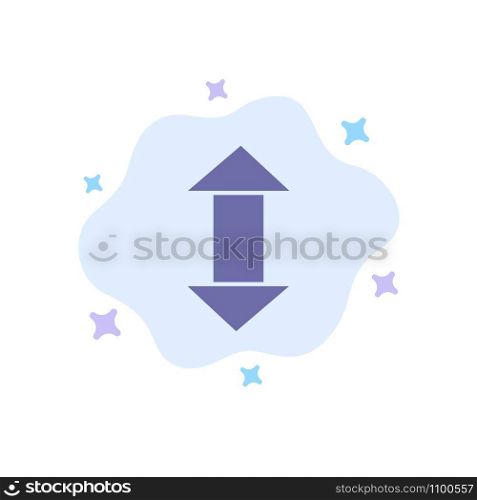 Arrow, Arrows, Up, Down Blue Icon on Abstract Cloud Background